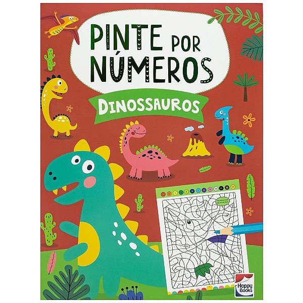 Livro Pinte por números - Dinossauros