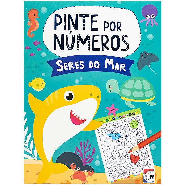 Livro Pinte por Números: Seres do Mar