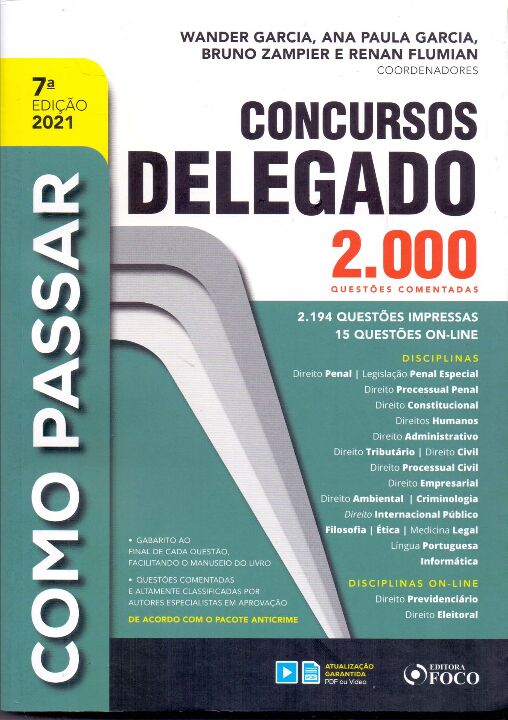 Como Passar em Concursos de Delegado - 07Ed/21