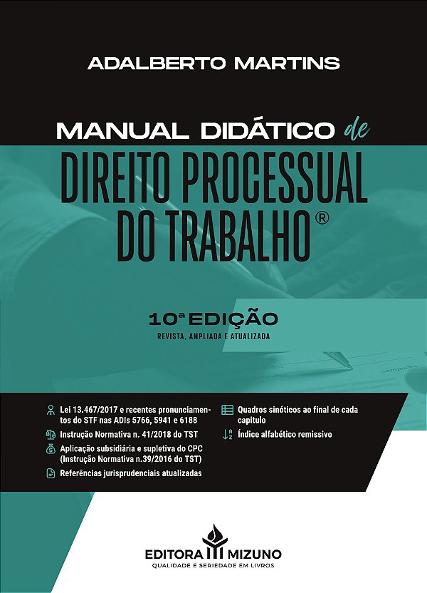 Livro Manual didático de direito processual do trabalho