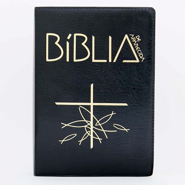 Livro Bíblia De Aparecida - Letra Grande - Preta