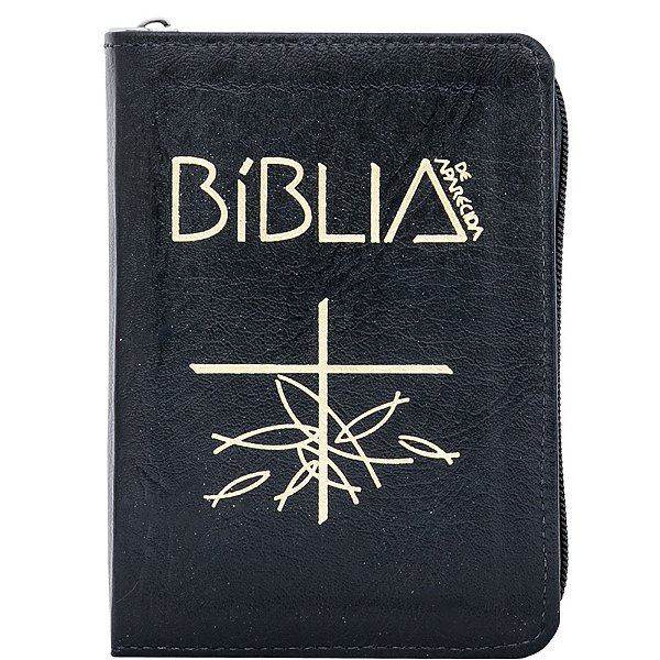 Livro Bíblia De Aparecida - Bolso - Zíper Preta