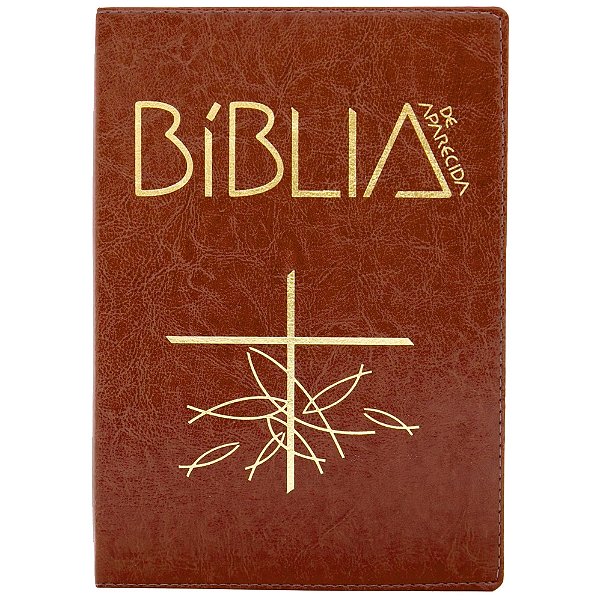 Livro BÍblia de Aparecida bolso zíper marrom