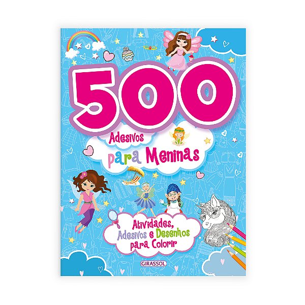 Livro 500 Adesivos Para Meninas - Azul