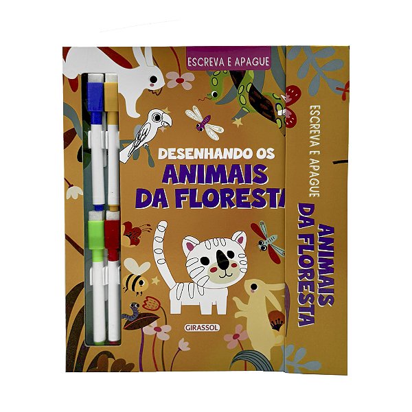 Livro Escreva E Apague - Desenhando Os Animais Da Florest...
