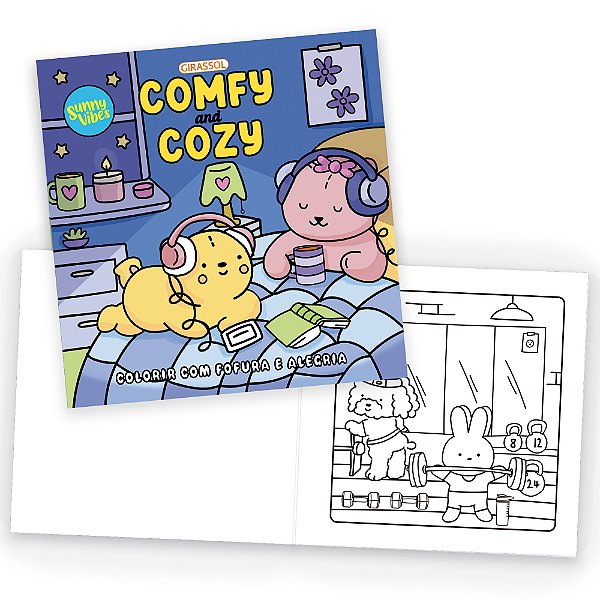 Livro Sunny Vibes - Comfy And Cozy - Colorir Com Fofura E Alegr...