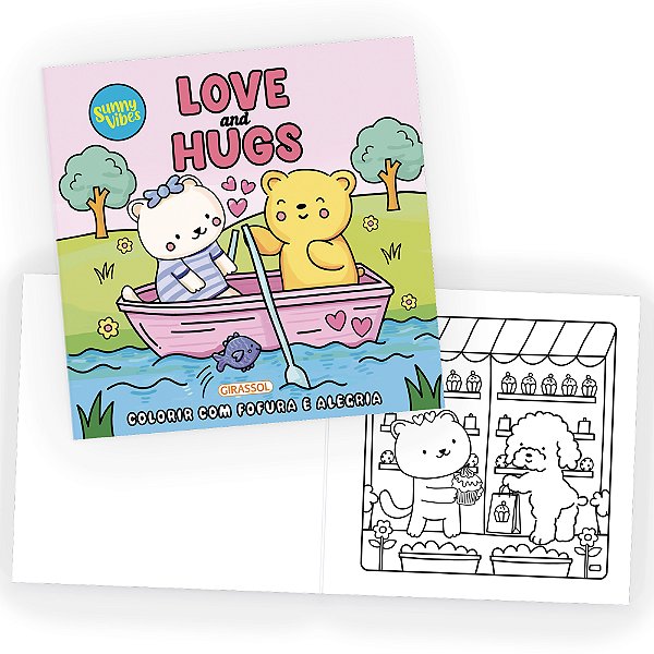 Livro Sunny Vibes - Love And Hugs - Colorir Com Fofura E Alegri...
