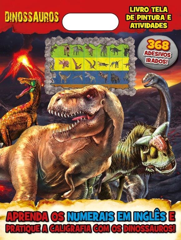 Livro Dinossauros livro tela de pintura e atividades