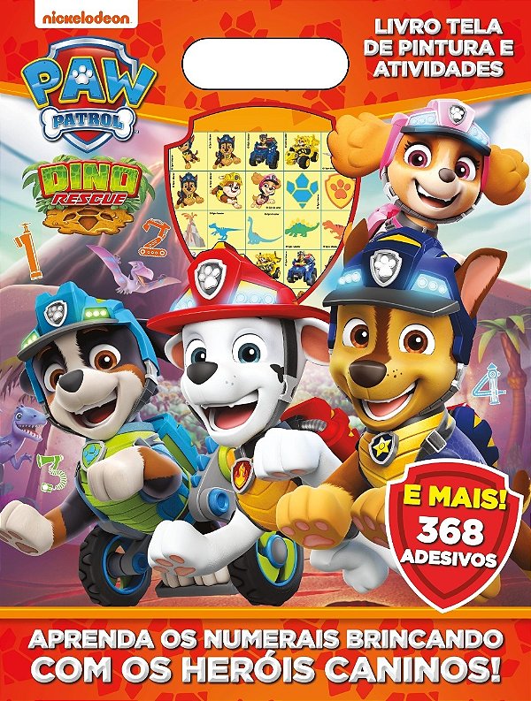 Livro Patrulha Canina livro tela de pintura e atividades