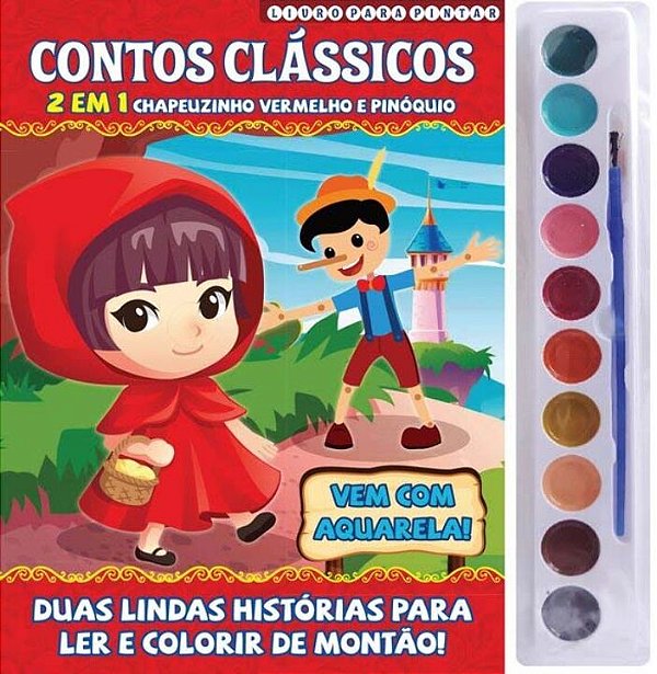 Livro Contos clássicos - Livro para pintar com aquarela