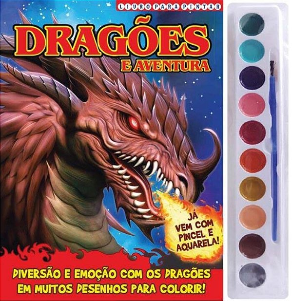 Livro Dragões - Livro para pintar com aquarela