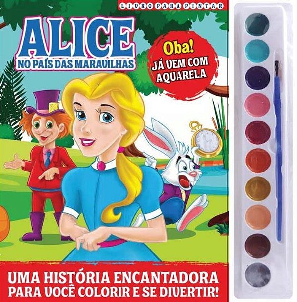 Livro Alice no país das maravilhas - Livro para pintar co...