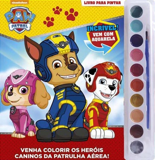 Livro Patrulha Canina - Livro para pintar com aquarela