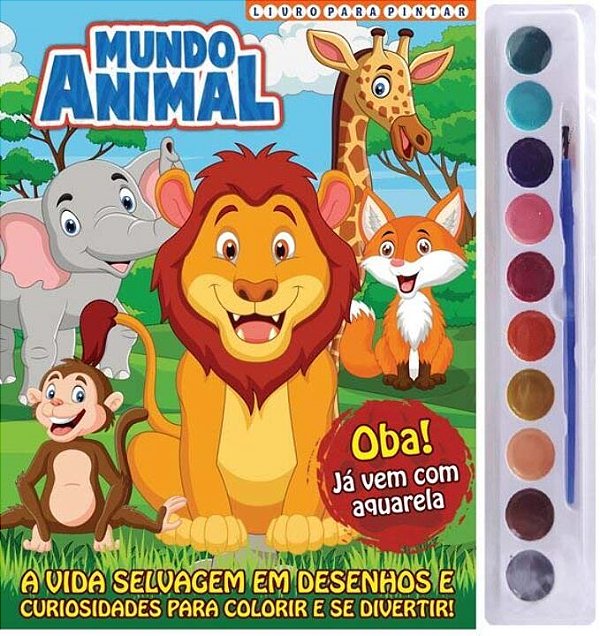 Livro Mundo Animal Livro para Pintar com Aquarela