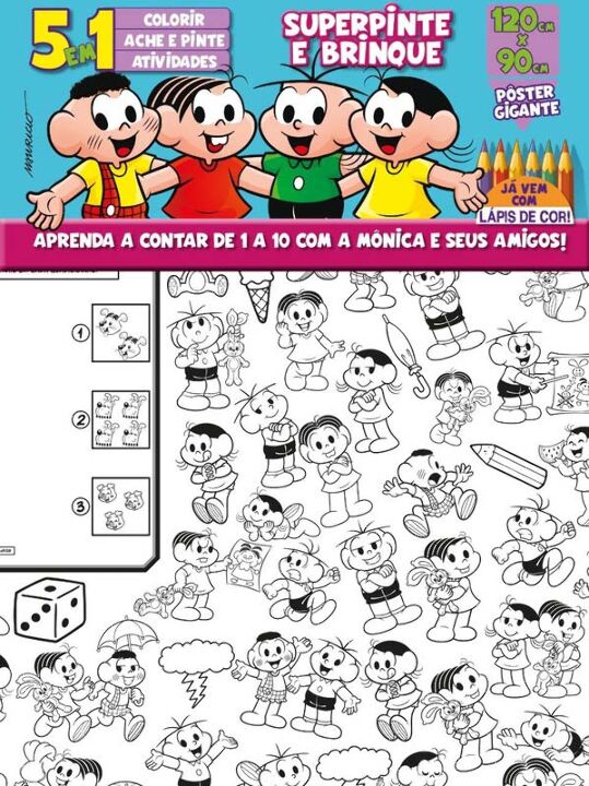 Livro Turma da Mônica Super Pinte e Brinque