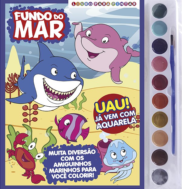 Livro Fundo do mar livro para pintar com aquarela