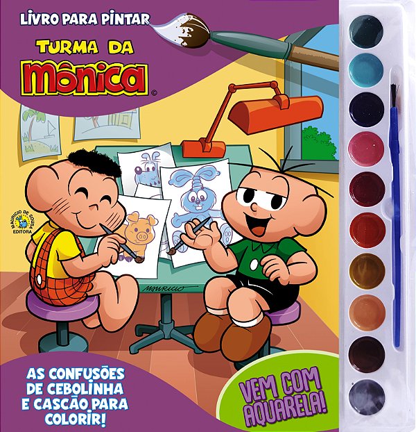 Livro Turma da Mônica livro para pintar com aquarela