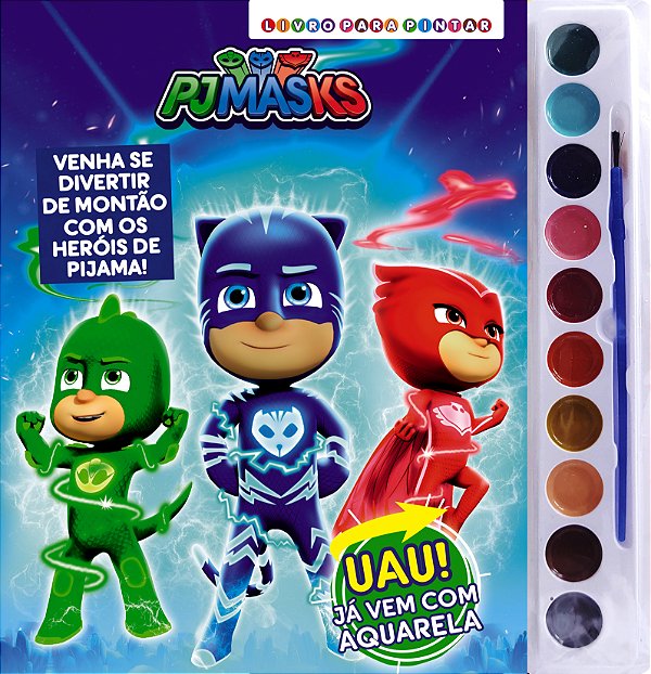 Livro Pj Masks livro para pintar com aquarela