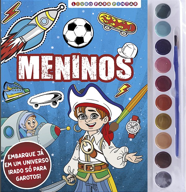 Livro Meninos livro para pintar com aquarela