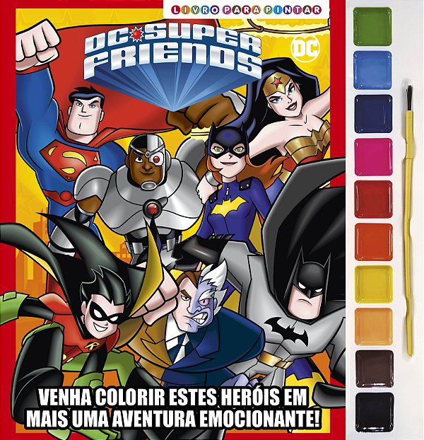 Livro DC Super Friends Livro para pintar com aquarela