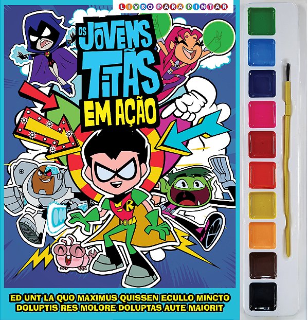 Livro Jovens Titans Livro para pintar com aquarela
