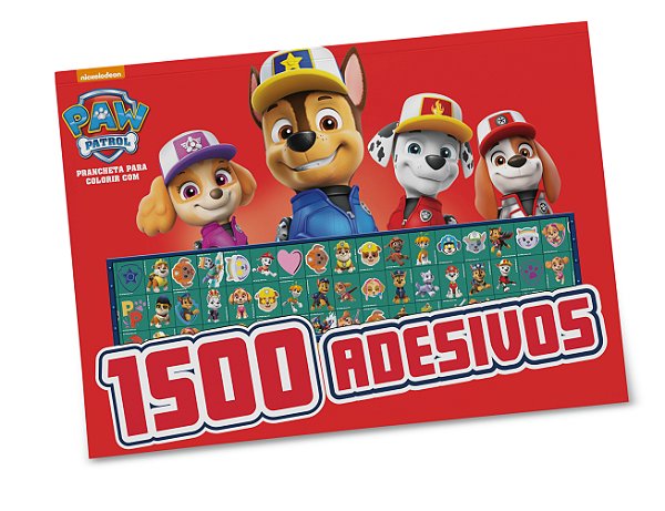 Livro Patrulha Canina Prancheta para Colorir com 1500 Ade...