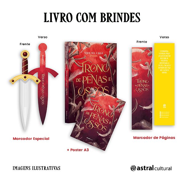 Livro Trono De Penas E Ossos - + Pôster + Marcador