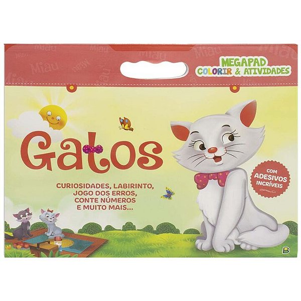 Livro Megapad - Colorir & Atividades: Gatos