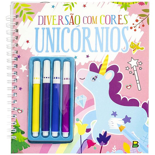 Livro Diversão com Cores: Unicórnios