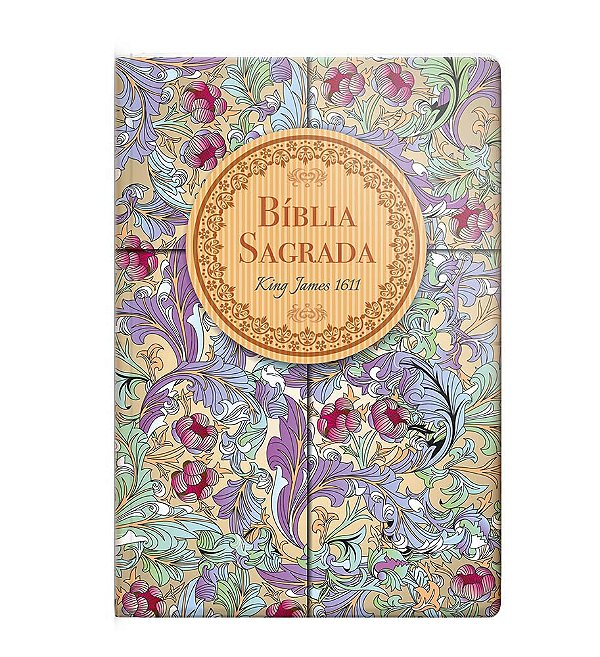 Livro Bíblia King James 1611 Semi Luxo Cálamo e Canela
