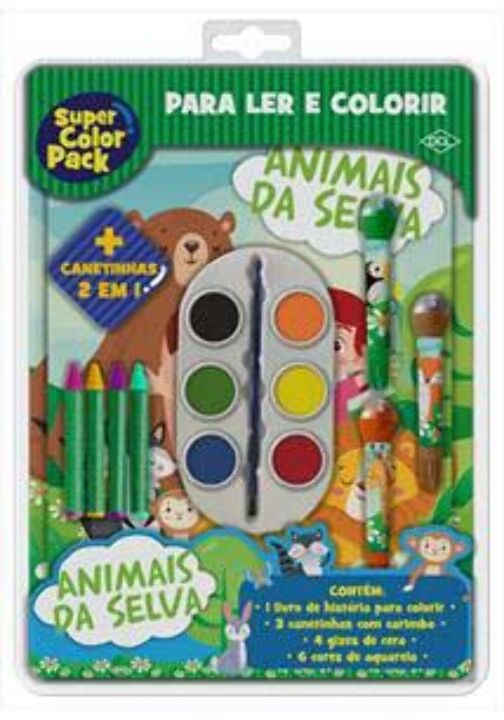 Livro Super color pack - Animais da selva