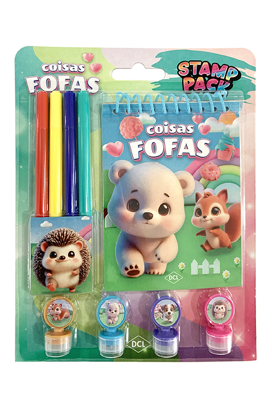 Livro Stamp Pack - Coisas Fofas