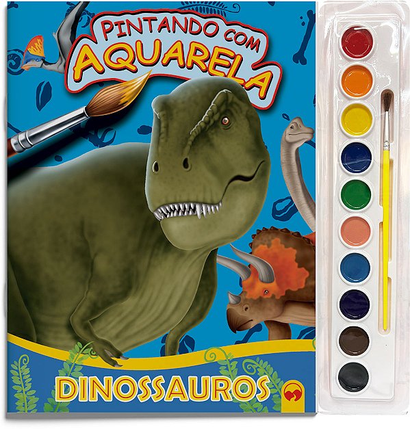 Livro Dinossauros: pintando com aquarela