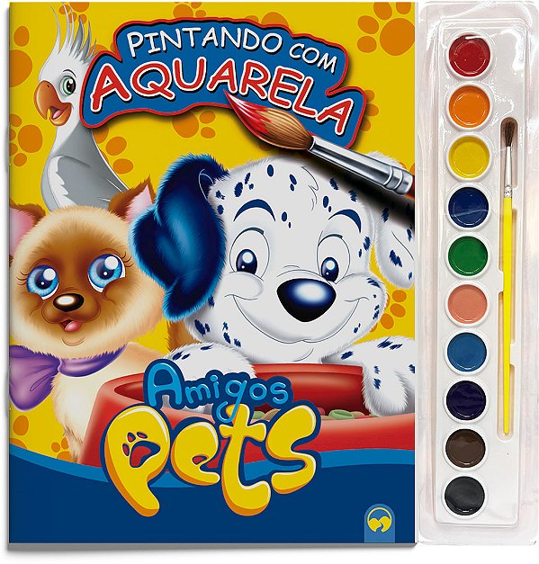 Livro Amigos pets: pintando com aquarela