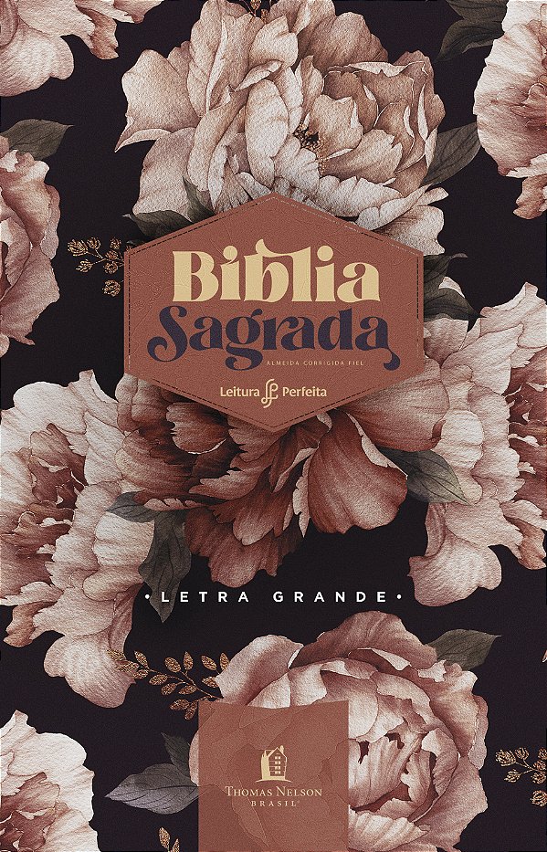 Livro Bíblia Peônias Rosadas, ACF, Capa Dura, Letra Grand...