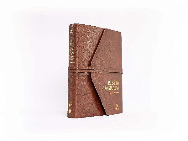 Livro Bíblia NVI, Couro Soft, Marrom Artesanal, Espaço pa...