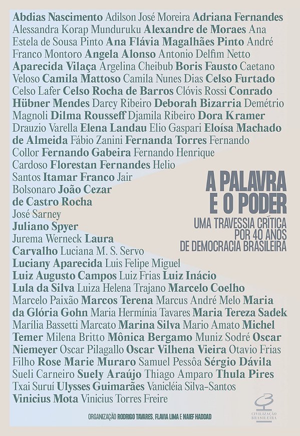 Livro A palavra e o poder: uma travessia crítica por 40 anos de...