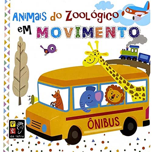Livro Cartonado - animais do zoologico em movimento