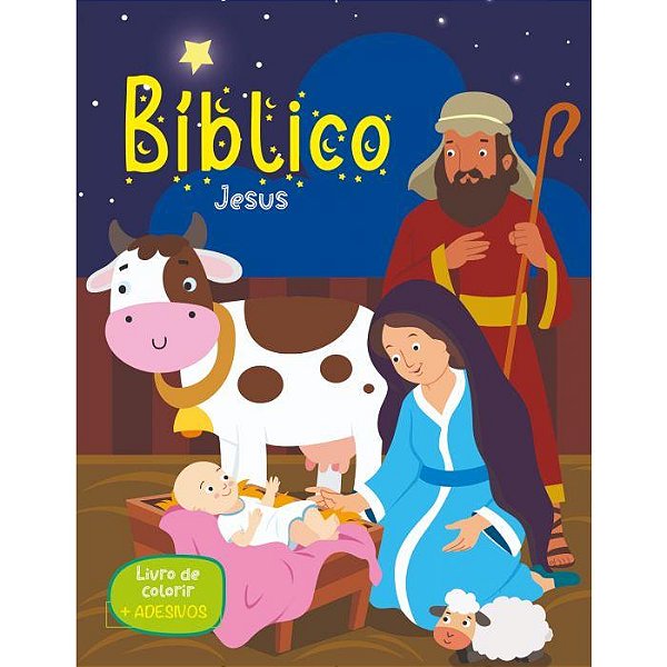 Livro Livro de colorir com adesivos - jesus