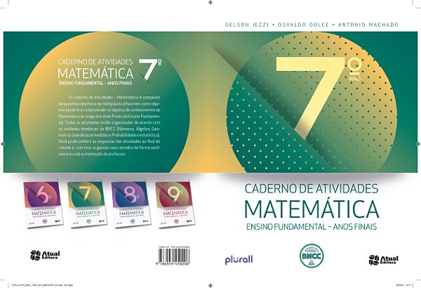 Livro Caderno De Atividades De Matemática - 7º Ano - 01Ed/21