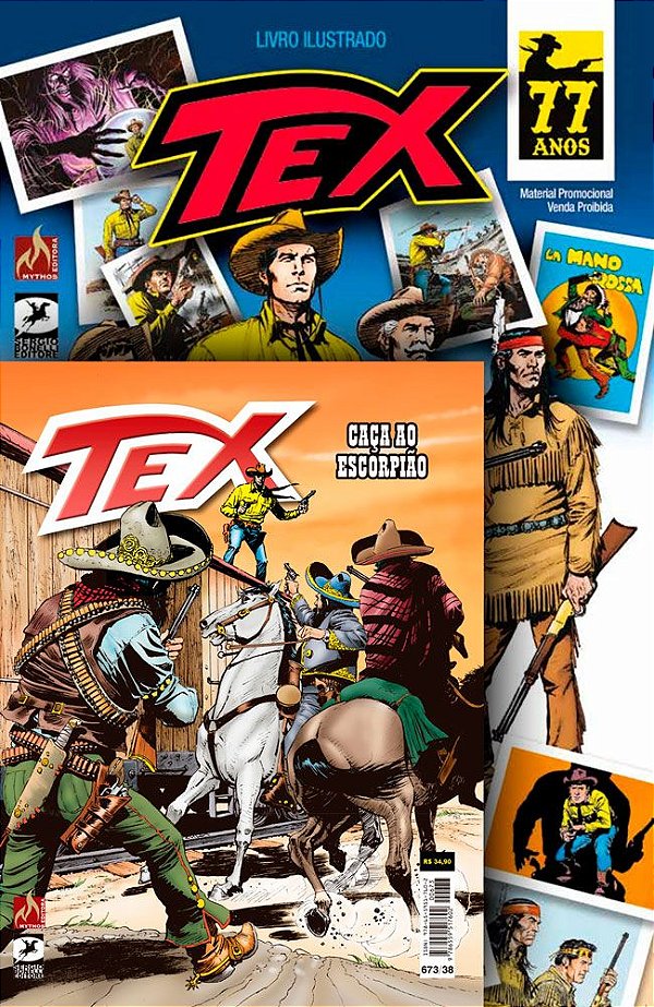 Livro Tex 673 + Álbum de figurinhas Tex: Caça ao Navajo