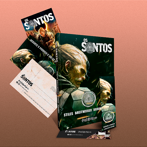 Livro Os santos: “brindes especiais: marcador e 2 cards e...