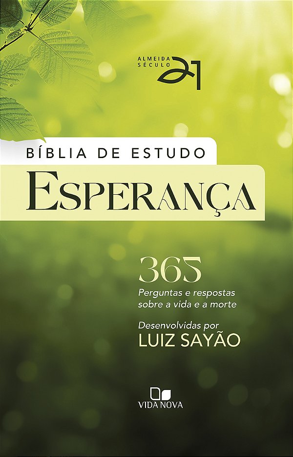 Livro Bíblia de estudo Esperança - Capa dura - Verde luze...