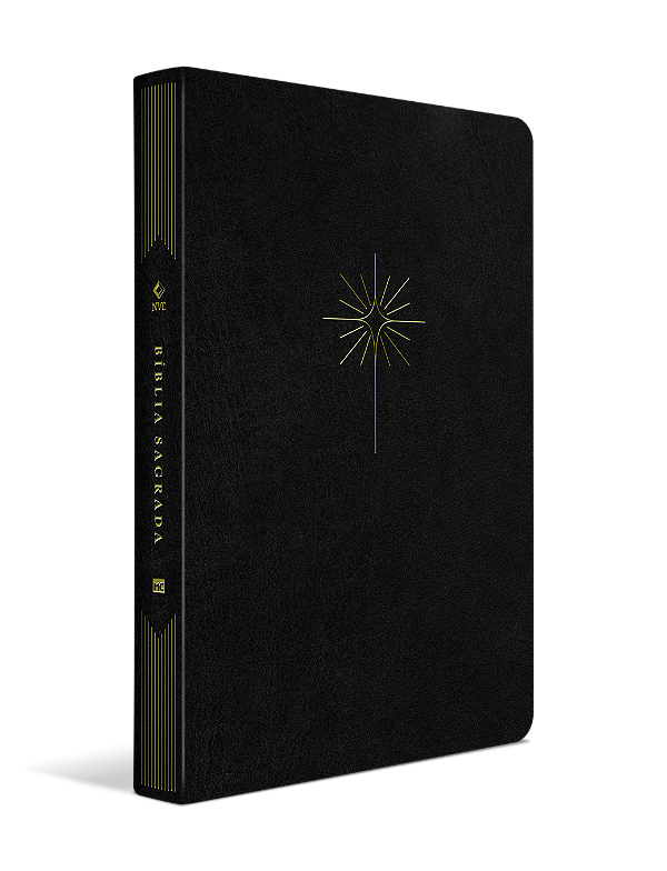 Livro Bíblia NVT - Filament - Preta, luxo couro sintético...