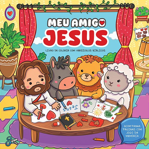 Livro Meu amigo Jesus: livro de colorir com versículos bí...