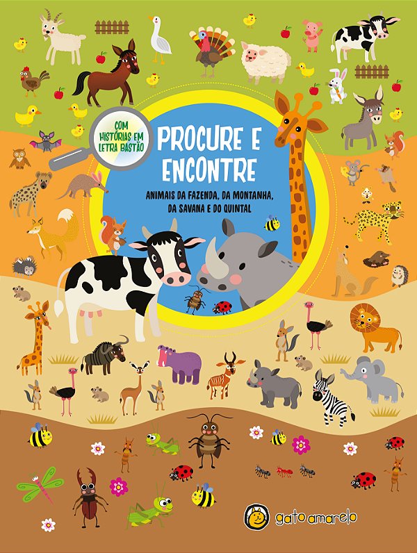Livro Procure e encontre: animais da fazenda, da montanha, da s...