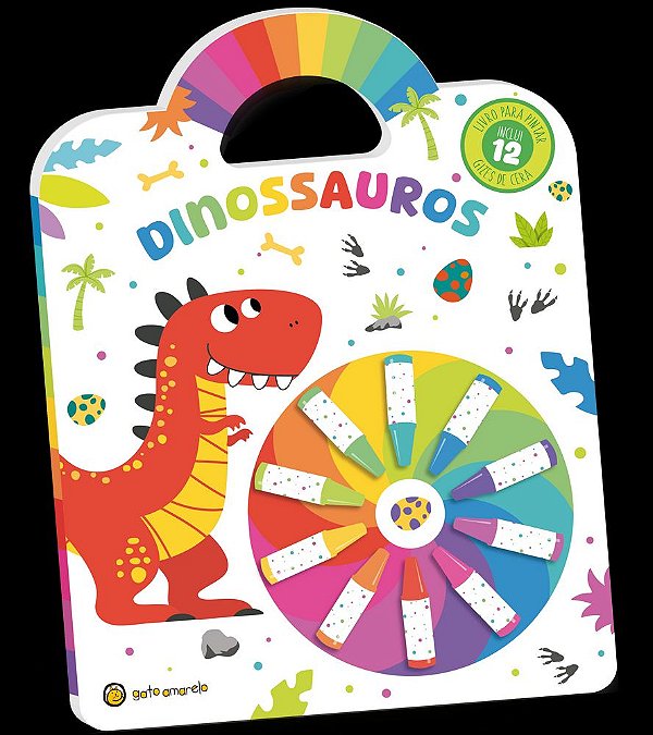 Livro Cata-Vento Colorido - Dinossauros: Livro para Pintar c/ 1...