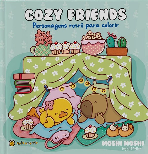 Livro Cozy Friends: Personagens retrô para colorir (Volume 1)