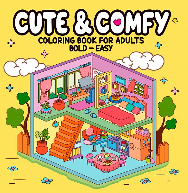 Livro Cute & Comfy - Coloring Book For Adults