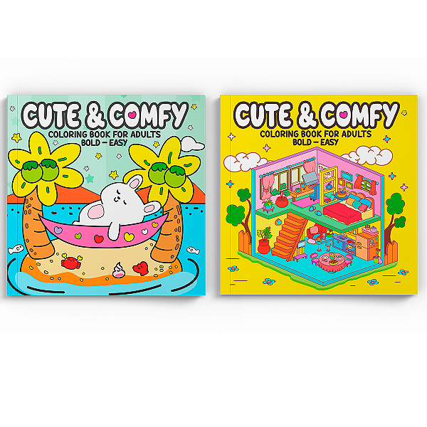 Livro Coleção Cute & Comfy Coloring Book for Adults - Bol...
